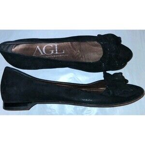 Attilio Giusti Leombruni Shimmer Suede Bow Ballet flats Womens Size EUR 36 US 6